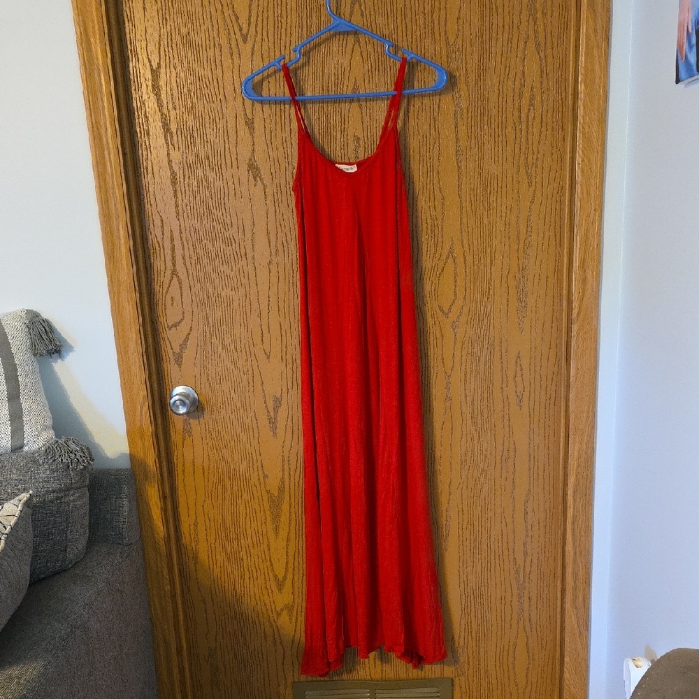 Loveappella Red Spaghetti Strap Sundress Maxi